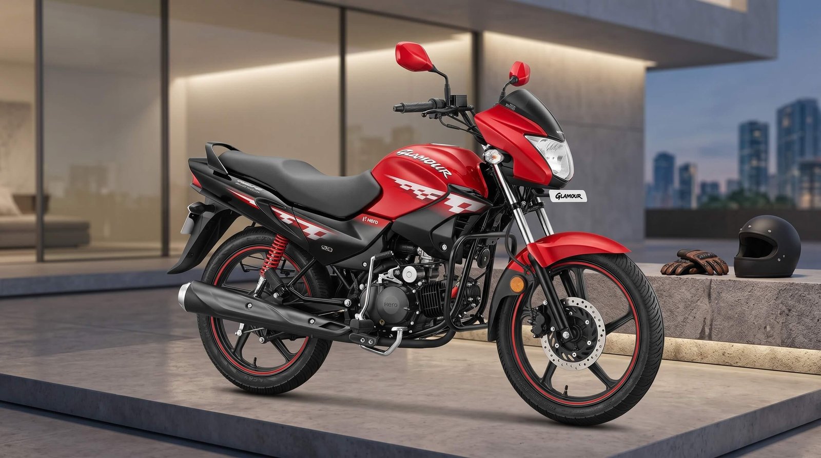 Hero Glamour 125cc Red 2026