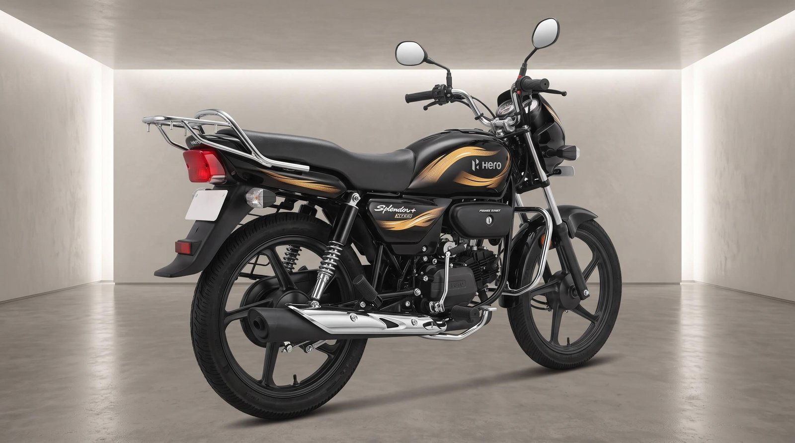 Hero Splendor Plus Digital Meter 100cc — 2024 Black