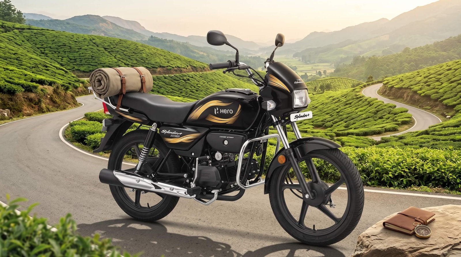 Hero Splendor Plus Digital Meter 100cc — 2024 Black