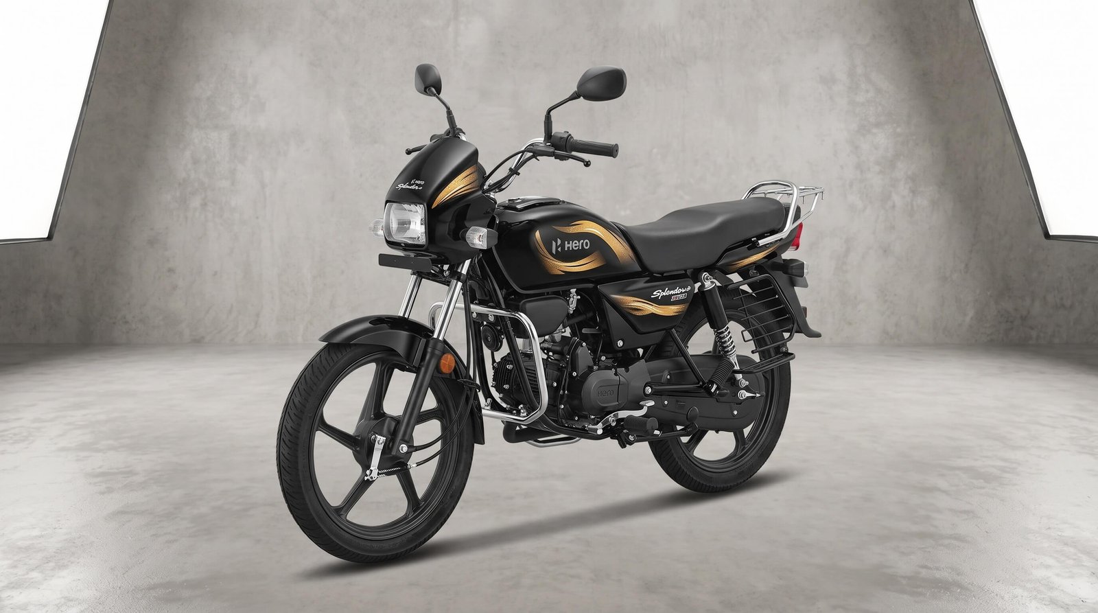 Hero Splendor Plus Digital Meter 100cc — 2024 Black