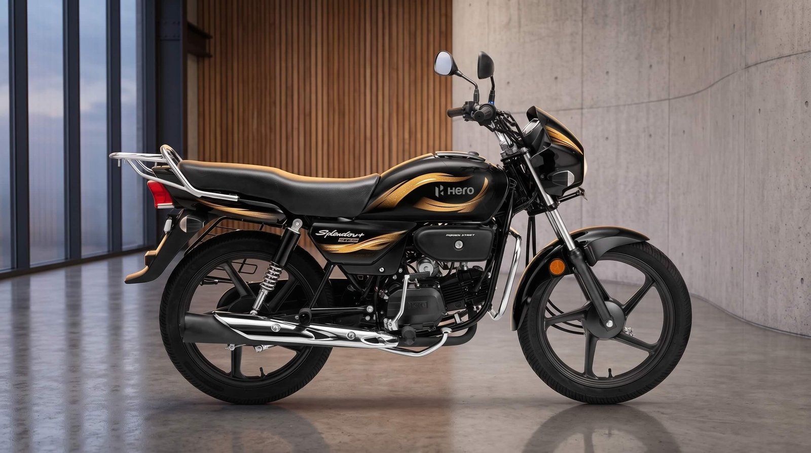 Hero Splendor Plus Digital Meter 100cc — 2024 Black